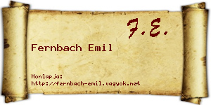 Fernbach Emil névjegykártya