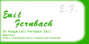 emil fernbach business card